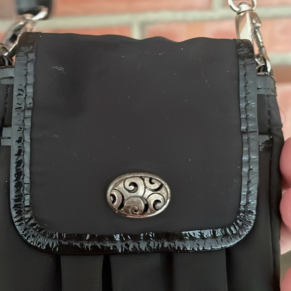 Brighton vintage nylon bag button front sterling silver details - Picture 5 of 10